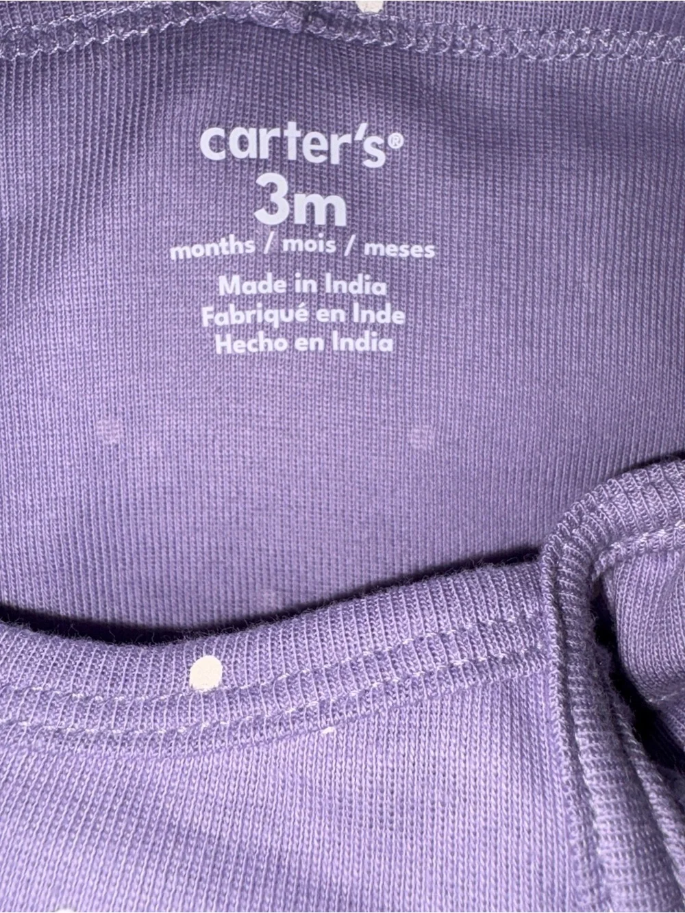 Purple Polka Dot Heart Pocket Romper - Baby